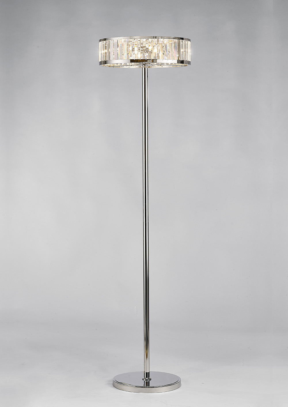Diyas Torre 5 Light Floor Lamp in Polished Chrome with Crystal