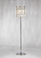 Diyas Torre 5 Light Floor Lamp in Polished Chrome with Crystal Curtain