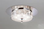 Diyas Tosca 6 Light Round Flush Ceiling Light in Polished Chrome with Glass and Crystal