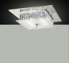 Diyas Tosca 6 Light Square Flush Ceiling Light in Polished Chrome with Glass and Crystal