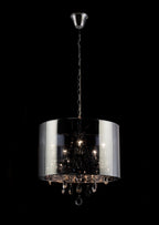 Diyas Trace 5 Light Pendant Light in Polished Chrome with PVC Crystal Shade