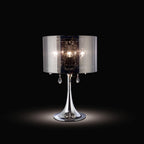 Diyas Trace 3 Light Table Lamp in Polished Chrome with Crystal and Chrome Shade