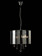 Diyas Trace 3 Light Pendant Light in Polished Chrome with PVC Crystal Shade
