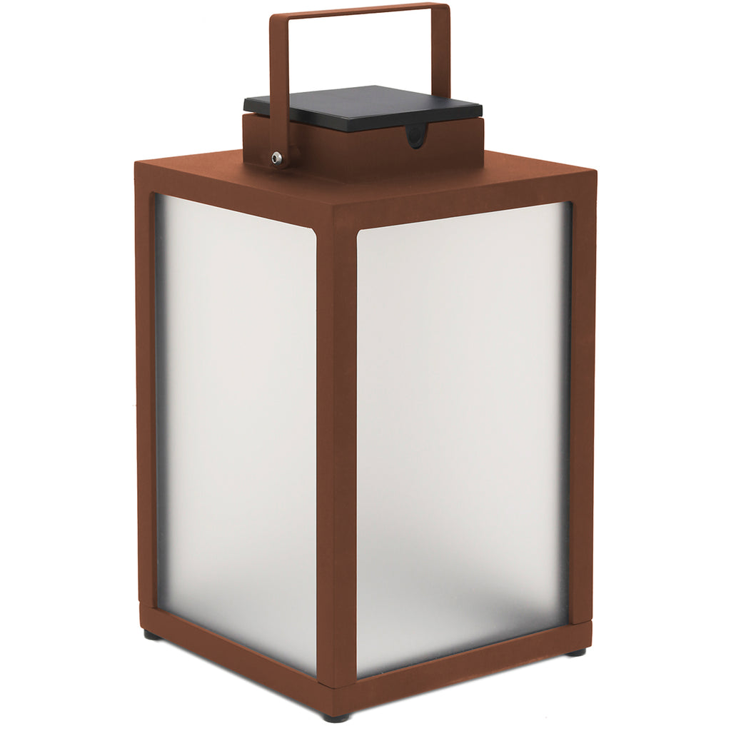 Tradition 300lm Solar Lantern 40 cm - Corten Aluminium with Frosted Glass