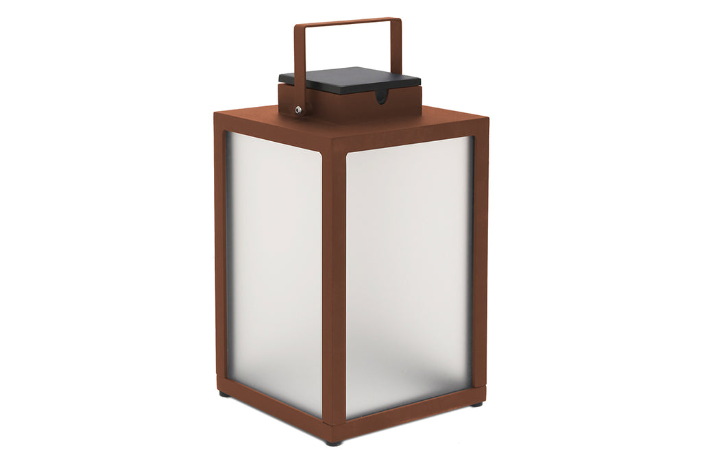 Tradition 300lm Solar Lantern 40 cm - Corten Aluminium with Frosted Glass