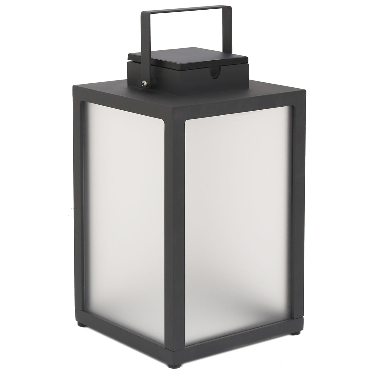 Tradition 300lm Solar Lantern 40 cm - Space Grey Aluminium with Frosted Glass