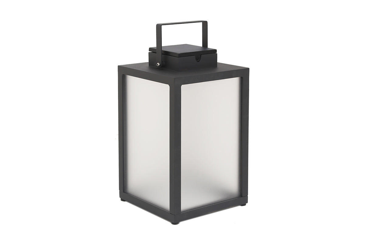Tradition 300lm Solar Lantern 40 cm - Space Grey Aluminium with Frosted Glass