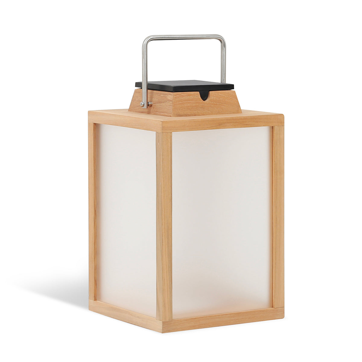 Tradition 300lm Solar Lantern 40 cm - Teak with Frosted Acrylic Glass