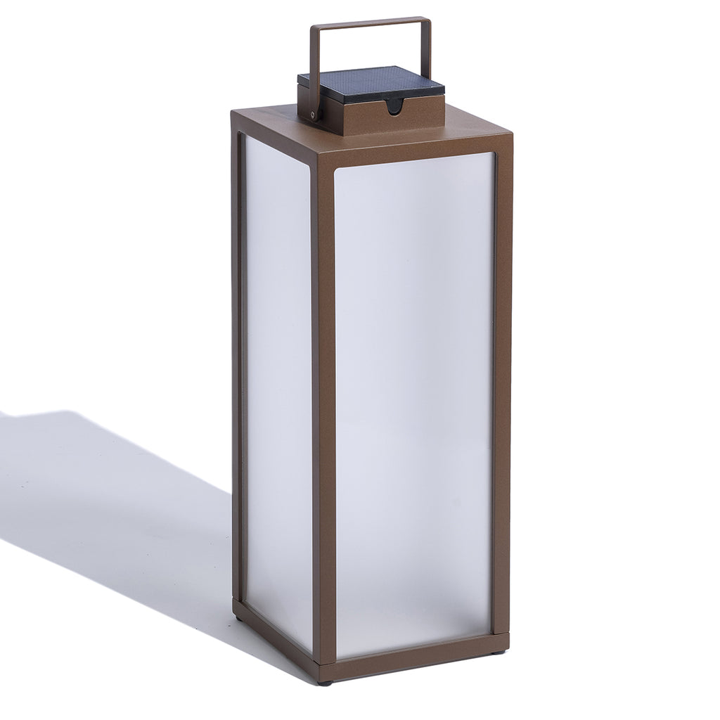 Tradition 300lm Solar Lantern 65 cm - Corten Aluminium with Frosted Glass