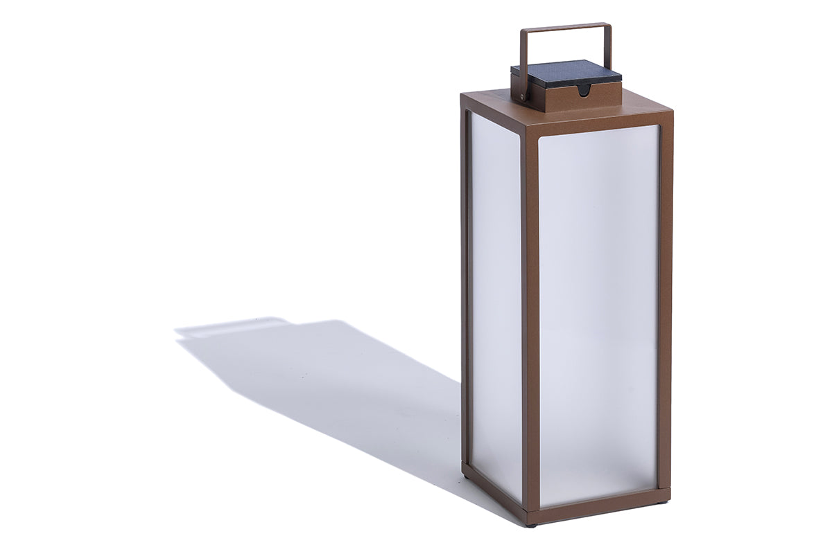 Tradition 300lm Solar Lantern 65 cm - Corten Aluminium with Frosted Glass