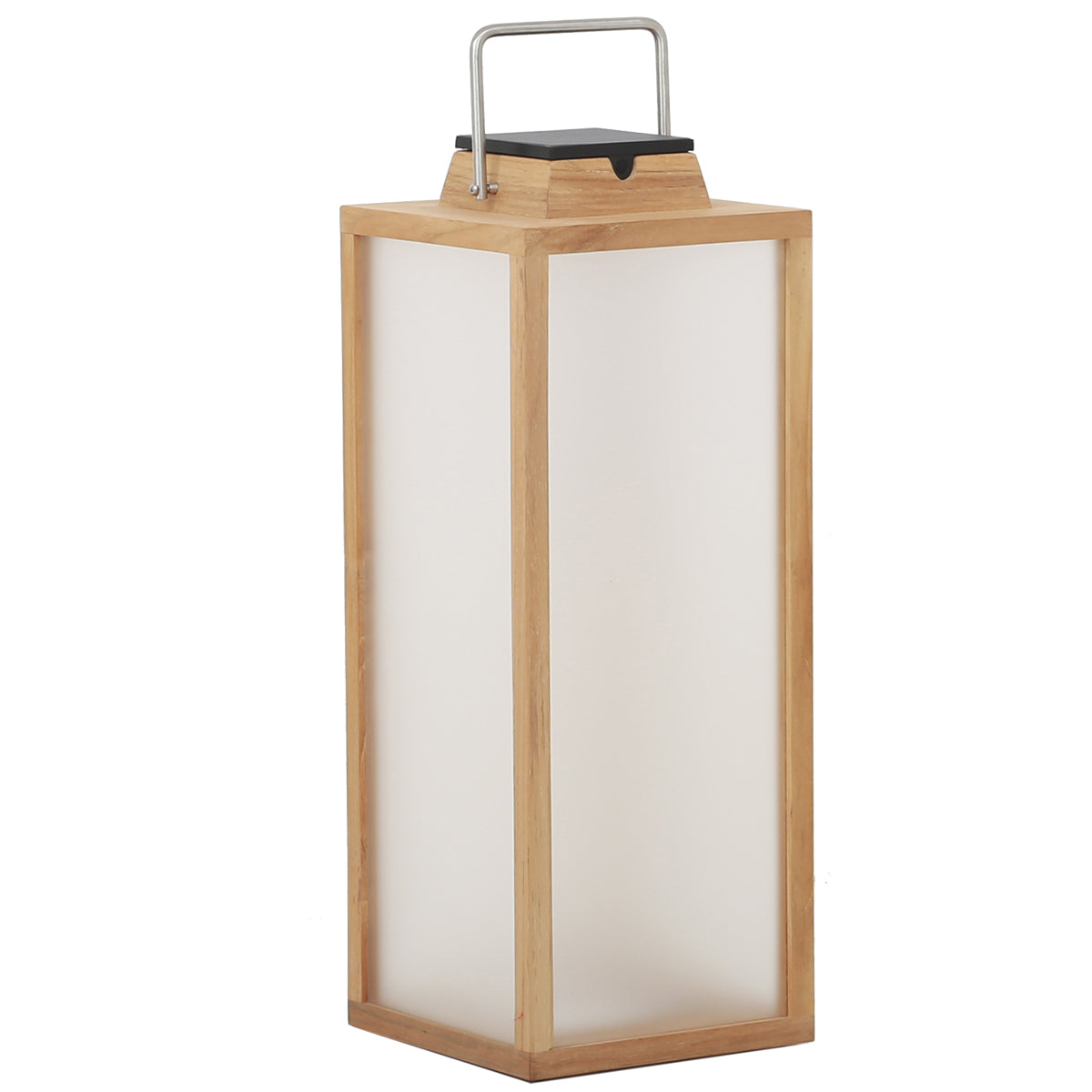 Tradition 300lm Solar Lantern 65 cm - Teak with Frosted Acrylic Glass