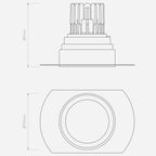 Trimless Pro Round Adjustable - Technical Drawing