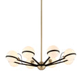 Troy Ace 8 Light Chandelier in Textured Bronze and Brushed Brass