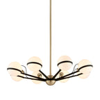 Troy Ace 8 Light Chandelier in Textured Bronze and Brushed Brass