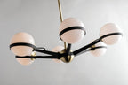 Troy Ace 8 Light Chandelier in Textured Bronze and Brushed Brass