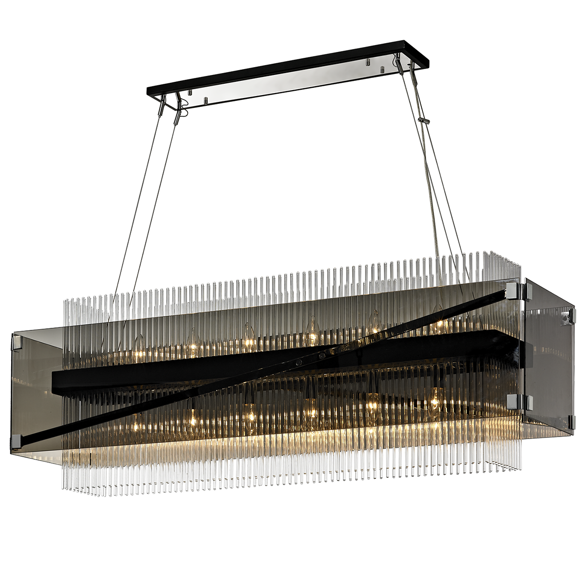 Troy Apollo 8 Light Bar Pendant Light in Dark Bronze
