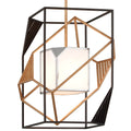 Troy Cubist Pendant Light in Bronze and Gold Leaf