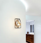 Troy Cubist Wall Light in Bronze and Gold Leaf