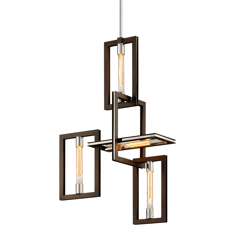 Troy Enigma 4 Light Pendant Light in Bronze