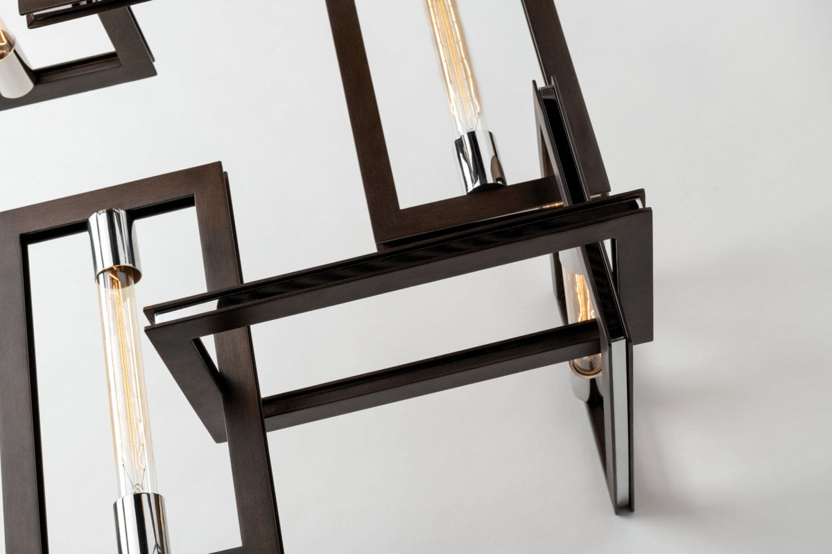 Troy Enigma 4 Light Pendant Light in Bronze