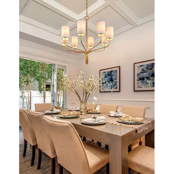 Troy Juniper 8 Light Chandelier in Textured Gold Leaf