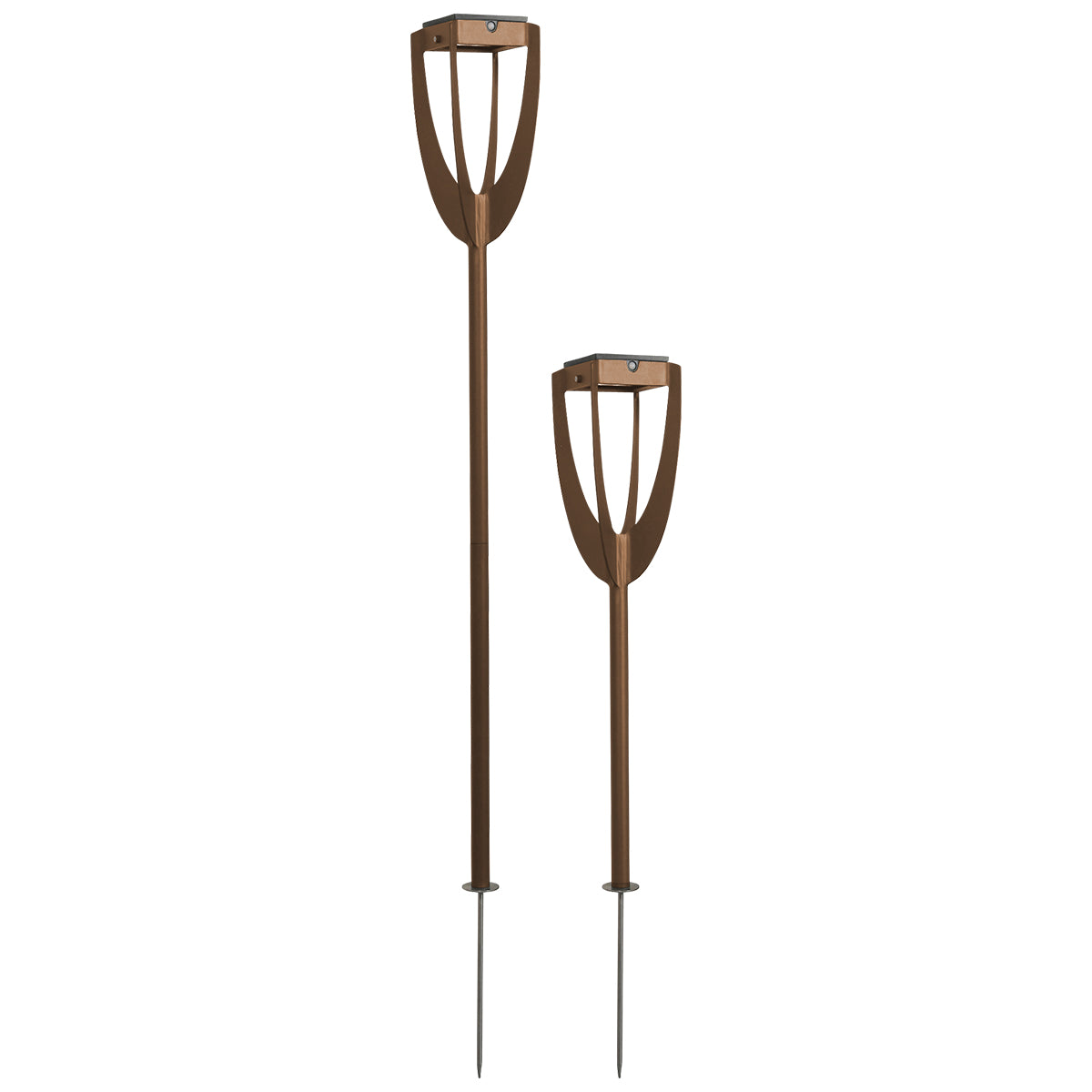 Tulip 300lm Adjustable Solar Torch / Bollard 82-137 cm - Corten Aluminium