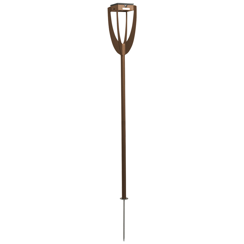 Tulip 300lm Adjustable Solar Torch / Bollard 82-137 cm - Corten Aluminium