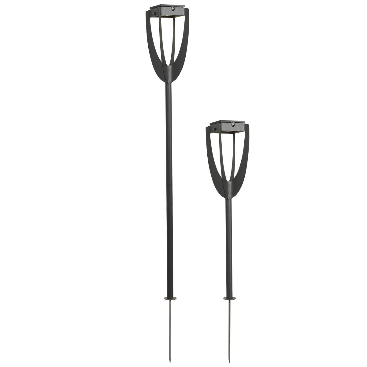 Tulip 300lm Adjustable Solar Torch / Bollard 82-137 cm - Space Grey Aluminium