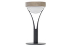 Tyble 200lm Solar Table Lamp 26 cm - Teak Duratek, Black Aluminium and Acrylic Globe
