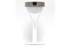 Tyble 200lm Solar Table Lamp 26 cm - Teak Duratek, White Aluminium and Acrylic Globe