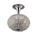 Diyas Vado 3 Light Semi Flush Ceiling Light in Polished Chrome with Crystal