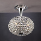 Diyas Vado 3 Light Semi Flush Ceiling Light in Polished Chrome with Crystal