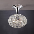 Diyas Vado 5 Light Semi Flush Ceiling Light in Polished Chrome with Crystal
