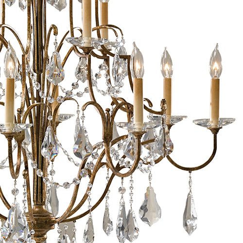 Feiss Valentina 12 Light Multi-Tier Chandelier in Oxidised Bronze