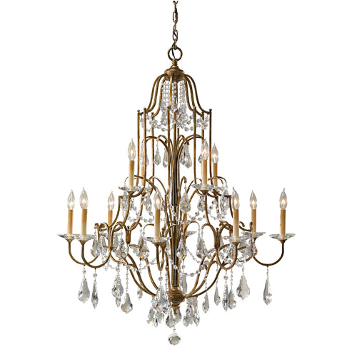 Feiss Valentina 12 Light Multi-Tier Chandelier in Oxidised Bronze