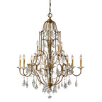 Feiss Valentina 12 Light Multi-Tier Chandelier in Oxidised Bronze