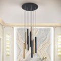 Schuller Varas 9 Light Round Pendant Light in Black and Gold