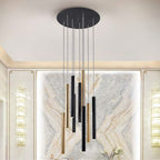 Schuller Varas 9 Light Round Pendant Light in Black and Gold