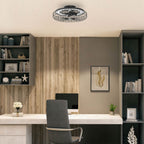 Forlight Merak Ceiling Fan with LED Light in Black Steel 5yr Guarantee