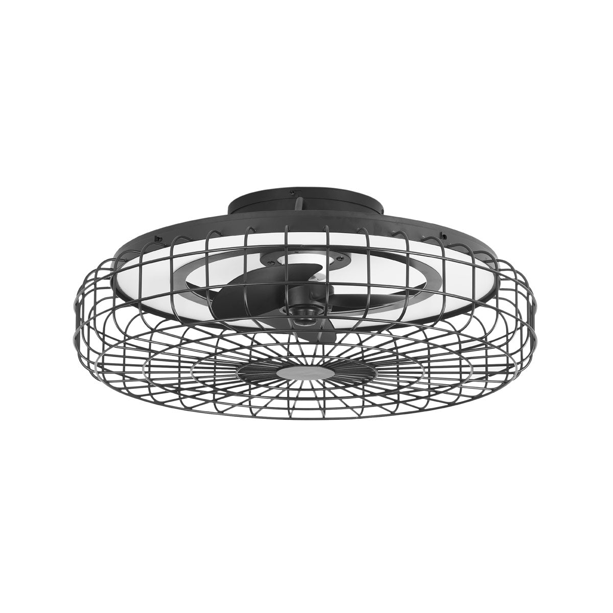 Forlight Merak Ceiling Fan with LED Light in Black Steel 5yr Guarantee