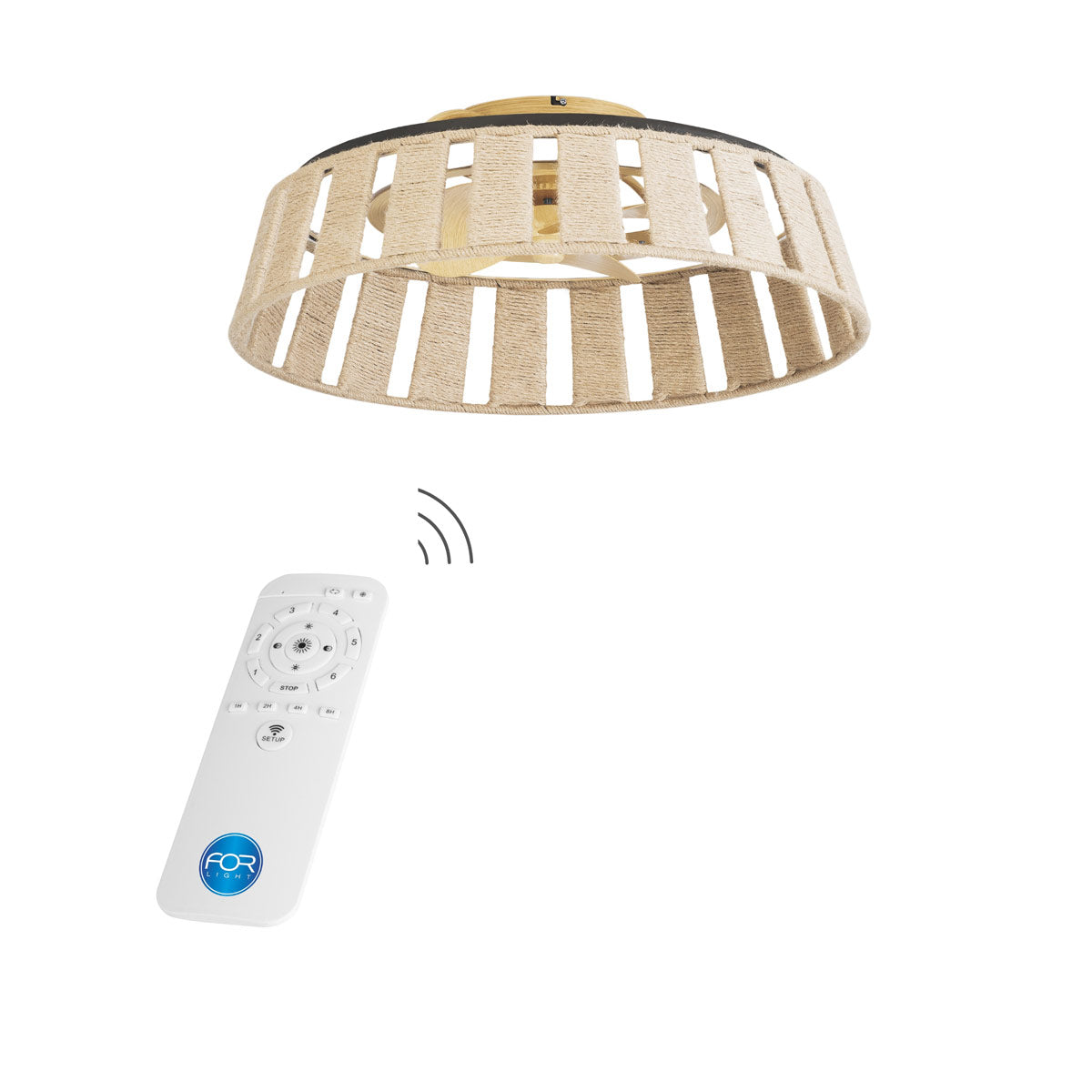 Forlight Mim Ceiling Fan with LED Light in Steel with Imitation Wood 5yr Guarantee