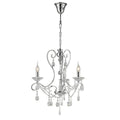 Diyas Vela 3 Light Pendant Light in Polished Chrome with Crystal