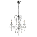 Diyas Vela 3 Light Pendant Light in Polished Chrome with Crystal