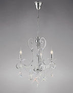 Diyas Vela 3 Light Pendant Light in Polished Chrome with Crystal