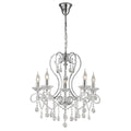 Diyas Vela 5 Light Pendant Light in Polished Chrome with Crystal