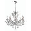 Diyas Vela 8 Light Pendant Light in Polished Chrome with Crystal