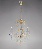 Diyas Vela 3 Light Pendant Light in French Gold with Crystal