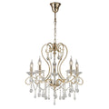 Diyas Vela 5 Light Pendant Light in French Gold with Crystal