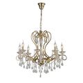 Diyas Vela 8 Light Pendant Light in French Gold with Crystal