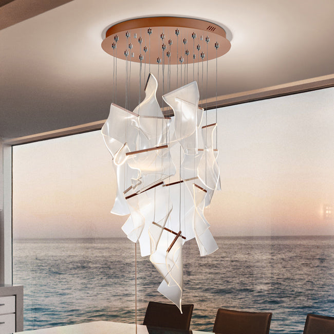 Schuller Velos Cluster Pendant Light in Rose Gold